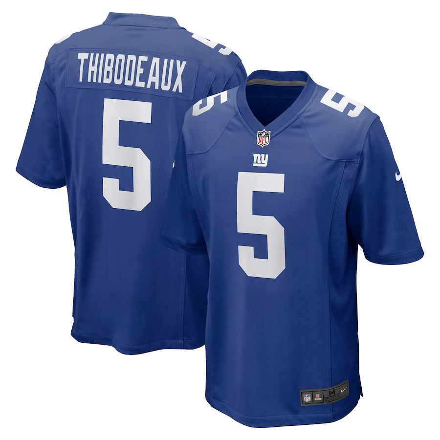 Men New York Giants #5 Kayvon Thibodeaux Nike Royal 2022 NFL Draft First Round Pick Game NFL Jersey